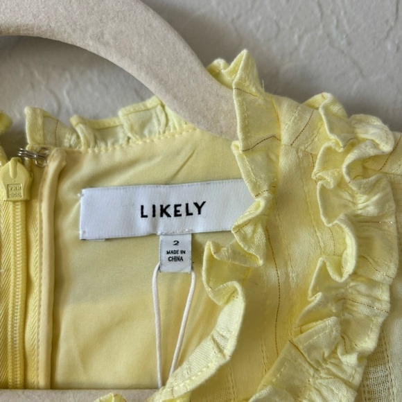 REVOLVE Likely Giordona Butter Yellow A-Line Ruffle Mini Dress Size 2 Coquette - Picture 12 of 12